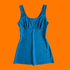 90's vintage iridescent blue bodycon mini dress LARGE **runs small**